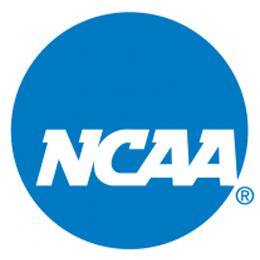Blue circle with white “NCAA” lettering and a registered trademark symbol.