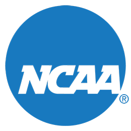 Blue circle with white “NCAA” lettering and a registered trademark symbol.